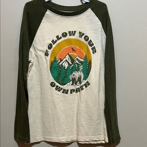 Jumping Beans Green and Cream Adventure Graphic Tee
